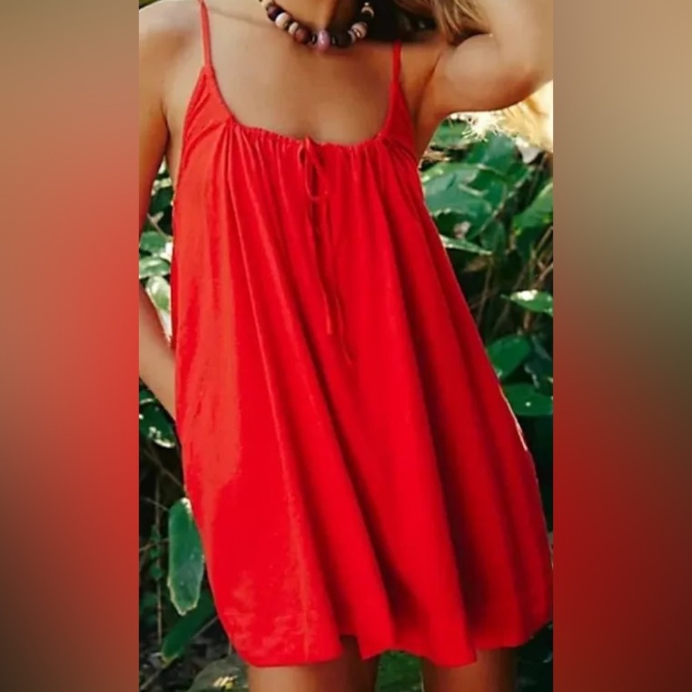 Free People Vibrant Red Mini Dress - Picture 2 of 5